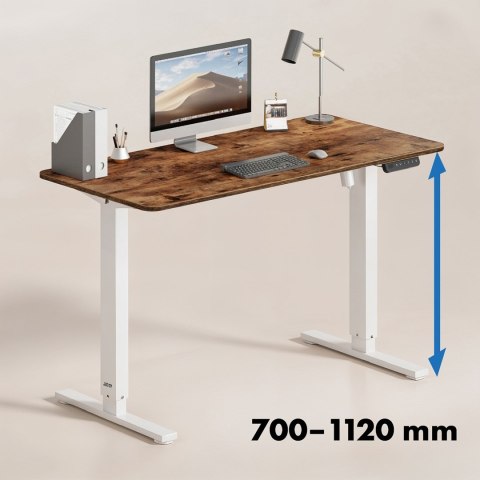 ERGO OFFICE BIURKO ELEKTRYCZNE REGULACJA MAX WYS. 1160MM, MAX - 80 KG, BEZ BLATU DO PRACY STOJĄCO SIEDZĄCEJ, BIAŁE ER-400 W