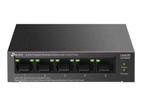 TP-LINK TP-LINK LS105GP 5-Port Gigabit Desktop Switch with  4-Port PoE+