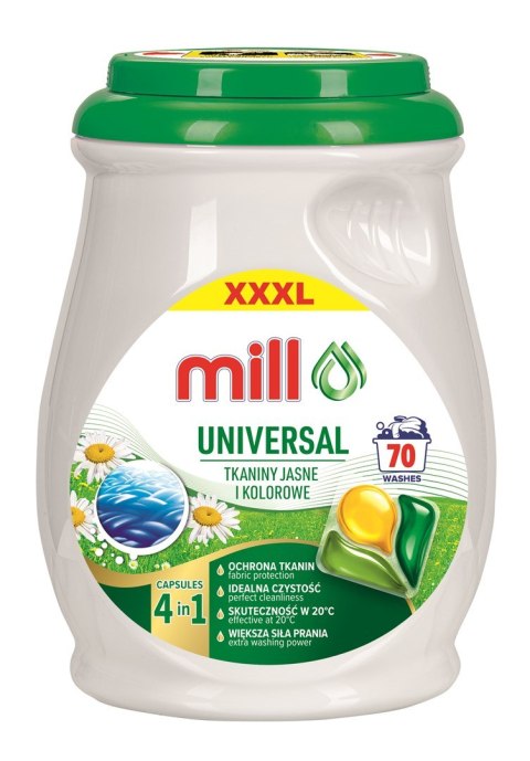 MILL PROFESSIONAL Kapsułki 3 komorowe do prania uniwersalne 70szt