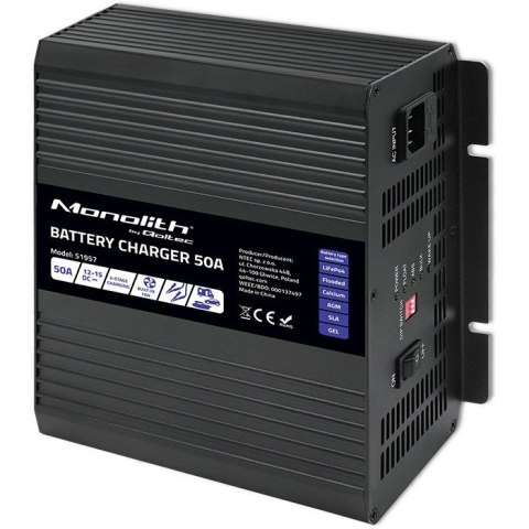 Inteligentna profesjonalna ładowarka Monolith do akumulatorów LiFePO4 AGM GEL SLA 50A 12V