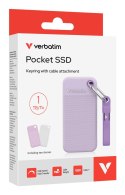 Zewnętrzny dysk SSD Verbatim 32322 Pocket 1TB z dwoma pokrowcami białym i fioletowym