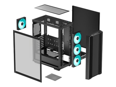 Deepcool Case CC560 V2 Black Mid-Tower Power supply included No