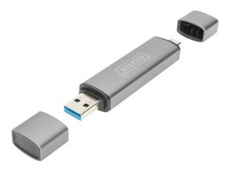 Digitus DIGITUS Podwójny czytnik kart Hub USB-C / USB 3.0, OTG | Digitus | Czytnik kart - USB 3.0/USB-C | DA-70886