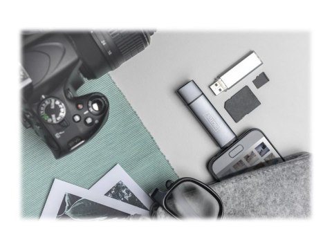 Digitus DIGITUS Podwójny czytnik kart Hub USB-C / USB 3.0, OTG | Digitus | Czytnik kart - USB 3.0/USB-C | DA-70886