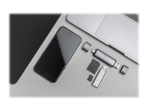 Digitus DIGITUS Podwójny czytnik kart Hub USB-C / USB 3.0, OTG | Digitus | Czytnik kart - USB 3.0/USB-C | DA-70886