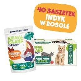 ANIMAL ISLAND Indyk w rosole karma dla kota monopak 40x85g