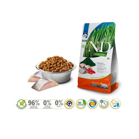 FARMINA N&D Spirulina Herring - sucha karma dla kota - 1.5 kg