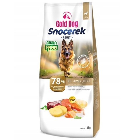 Gold Dog Snocerek GRAIN FREE Beef & Salmon , Potato 12kg