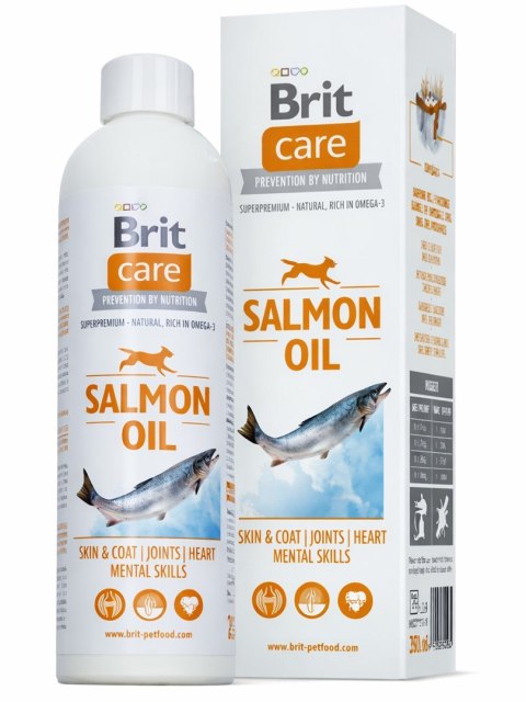 BRIT CARE Olej z łososia - suplement diety na sierść i skórę dla psów i kotów - 250 ml