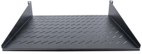 TECHLY Półka 2U 400 mm rack 19, 2 pkt mocowania, perforowana czarna 712514