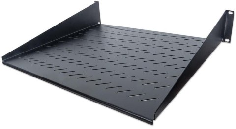 TECHLY Półka 2U 400 mm rack 19, 2 pkt mocowania, perforowana czarna 712514