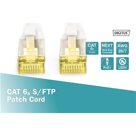 Digitus Digitus | CAT 6a | Kabel krosowy | Skrętka ekranowana (SFTP) | Męski | RJ-45 | Męski | RJ-45 | Szary | 1 m
