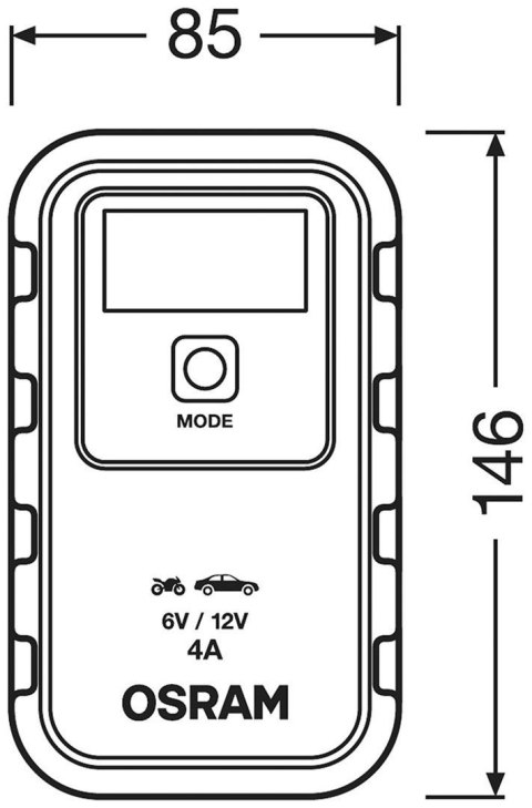 Prostownik BATTERYcharge 904, napięcie ładowania: 6/12 V OSRAM, prąd ładowania: 4A, napięcie zasilania: 230V, rodzaj akumulatora