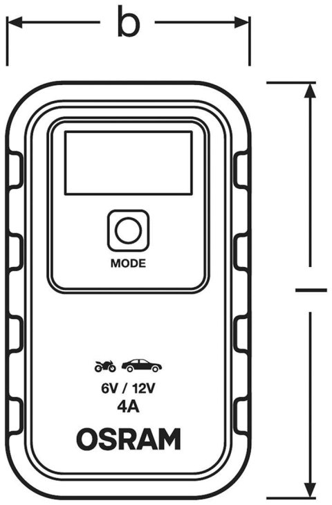 Prostownik BATTERYcharge 904, napięcie ładowania: 6/12 V OSRAM, prąd ładowania: 4A, napięcie zasilania: 230V, rodzaj akumulatora