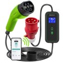 Qoltec Mobilna ładowarka do samochodu elektrycznego EV z regulacją 2w1 Typ2 | 7kW | 230V | CEE 3 PIN | Wi-fi| LCD | Przenośna | 