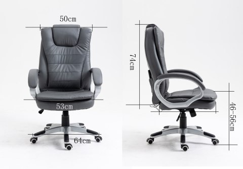 Activejet Fotel biurowy z masażem, podgrzewany YK7304 szary