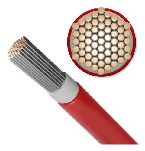 Kabel solarny fotowoltaiczny 6mm2 100m czerwony