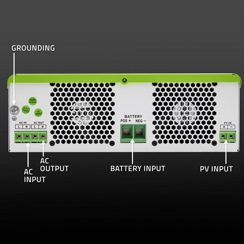 Qoltec Hybrydowy inwerter solarny Off-Grid 1500W | 100A | 12V | MPPT | Sinus | Opcja Wi-Fi | Power Factor 1.0