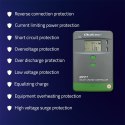 Solarny regulator ładowania MPPT Qoltec 53662 z czujnikiem temperatury 30A 12V/24V LCD 2xUSB Bluetooth APP GEL LiFePO4