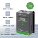 Solarny regulator ładowania MPPT Qoltec 53665 z czujnikiem temperatury 60A |12V / 24V | LCD | Bluetooth | APP | GEL | LiFePO4