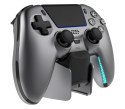 Deltaco Gaming GAM-199-STEELGRAY kontroler gier Szary, Metaliczny, Stal Bluetooth/USB Gamepad PlayStation 5, Android, iOS