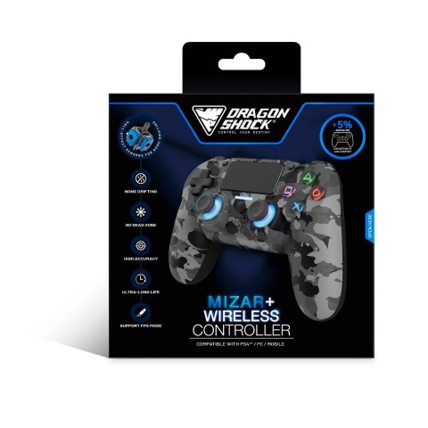 Dragonshock Mizar+ Czarny, Szary, Kamuflaż Bluetooth Gamepad Analogowa/Cyfrowa PC, PlayStation 4, Android