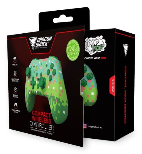 Dragonshock PopTop Zielony, Ciemny Zielony, Różowy, Biały Bluetooth Gamepad Analogowa/Cyfrowa Nintendo Switch, PC