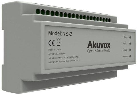 Akuvox NS-2 przełącznik sieciowy Fast Ethernet (10/100) DIN rail Szary
