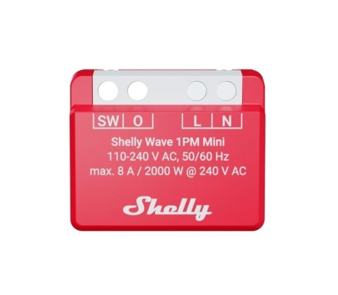 Inteligentny jednokanałowy przekaźnik Z-Wave Shelly Wave 1PM Mini LR z pomiarem energii