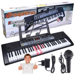 SUPRIMO 6136L - keyboard z mikrofonem do nauki gry, przeznaczony dla dzieci