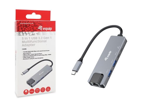 Adapter USB Equip 133496 USB 3.2 Gen 1 (3.1 Gen 1) Type-C Szary