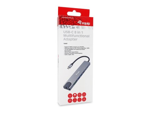 Adapter USB Equip 133497 USB Type-C Czarny, Szary