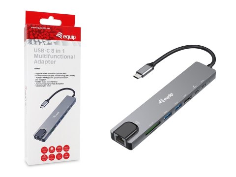 Adapter USB Equip 133497 USB Type-C Czarny, Szary