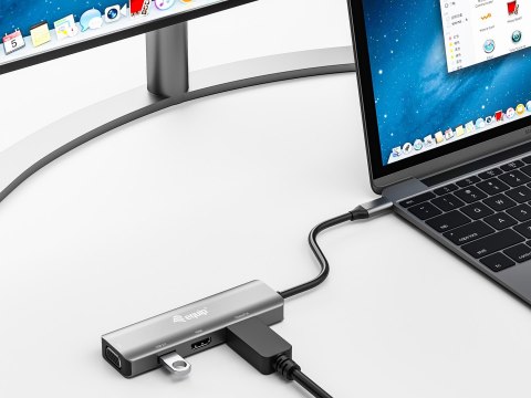 Equip 133485 zewnętrzna karta graficzna usb 3840 x 2160 px Czarny, Srebrny