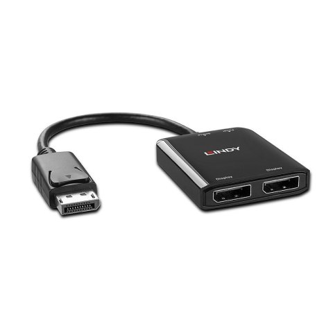 Lindy 38430 huby i koncentratory DisplayPort 21600 Mbit/s Czarny