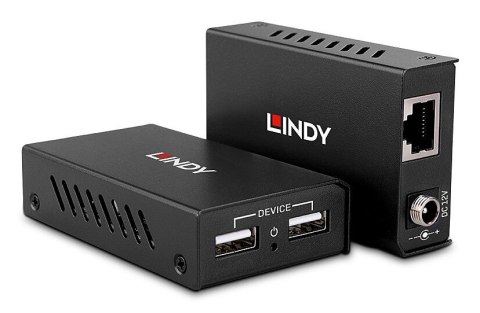Lindy 43408 przedłużacz AV Nadajnik i odbiornik AV Czarny