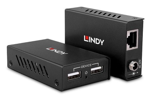 Lindy 43408 przedłużacz AV Nadajnik i odbiornik AV Czarny