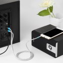 Kabel audio 3,5 mm męski na 2RCA męski 1 m czarny