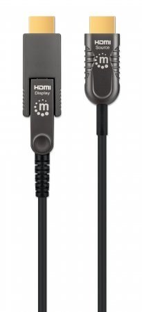 Kabel światłowodowy MANHATTAN Active High Speed HDMI z odłączanym złączem 4K@60Hz UHD, HDMI męski na Micro HDMI męski (typ D) i 