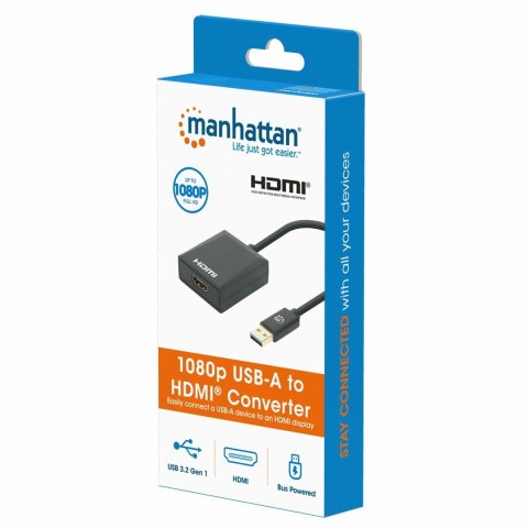 Manhattan 153690 stacja dokująca Przewodowa USB 3.2 Gen 1 (3.1 Gen 1) Type-A Czarny