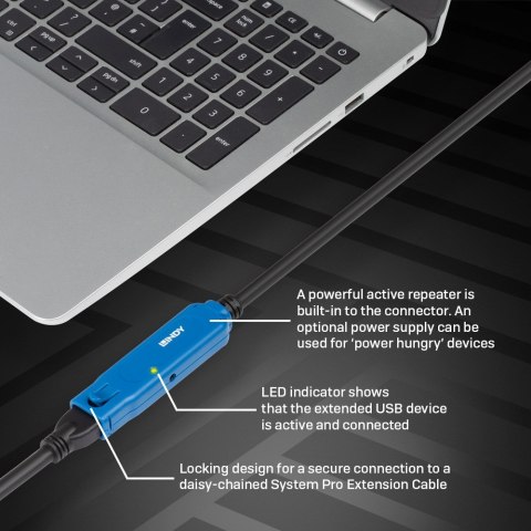 Lindy 43158 kabel USB USB 3.2 Gen 1 (3.1 Gen 1) 8 m USB A Czarny