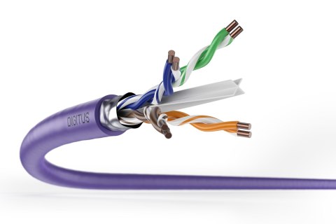 Digitus Kabel instalacyjny kat.6, F/UTP, Dca, AWG 23/1, LSOH, 500m, fioletowy, szpula