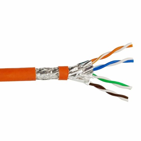 Kabel do układania Helos wysokiej jakości, Kabel surowy Cat.7, S/FTP, PiMF, LSZH, pomarańczowy, bęben 500m