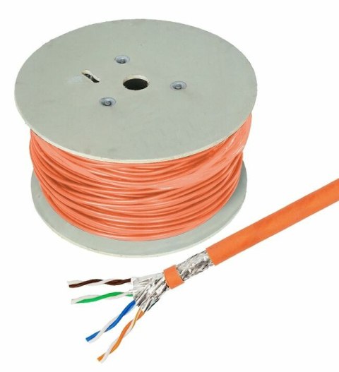 Kabel do układania Helos wysokiej jakości, Kabel surowy Cat.7, S/FTP, PiMF, LSZH, pomarańczowy, bęben 500m