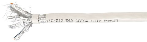 Kabel instalacyjny Cat6A S/FTP 4P23 100.00m szary LSZH