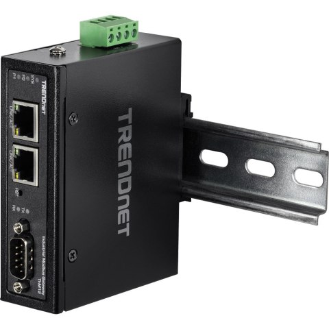 Brama przemysłowa TRENDnet TI-M12 - 100Mb LAN, RS-232, RS-485, Modbus, RS-442 - DC - Możliwość montażu na ścianie / szynie DIN -