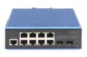 Digitus Przemysłowy 8+2 portowy zarządzalny przełącznik Gigabit Ethernet PoE L2