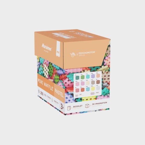 Klocki konstrukcyjne Marioinex Mini Waffle, 200 elementów pastelowe