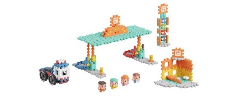 Klocki konstrukcyjne Marioinex Mini Waffle - City: Stacja paliw, 148 elementów