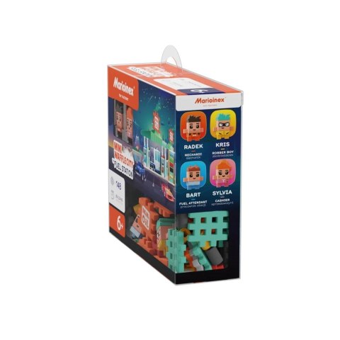 Klocki konstrukcyjne Marioinex Mini Waffle - City: Stacja paliw, 148 elementów
